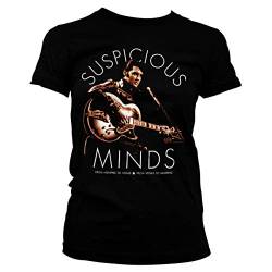 ELVIS PRESLEY Offizielles Lizenzprodukt Suspicious Minds Damen T-Shirt (Schwarz), Medium von ELVIS PRESLEY