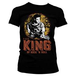 ELVIS PRESLEY Offizielles Lizenzprodukt The King of Rock 'n Roll Damen T-Shirt (Schwarz), Large von ELVIS PRESLEY