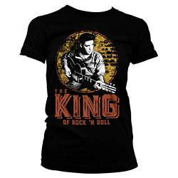 ELVIS PRESLEY Offizielles Lizenzprodukt The King of Rock 'n Roll Damen T-Shirt (Schwarz), X-Large von ELVIS PRESLEY