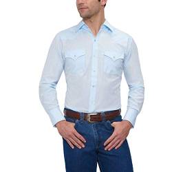 ELY CATTLEMAN Herren Long Sleeve On Tone Western Shirt Hemd mit Button-Down-Kragen, hellblau, X-Groß von ELY CATTLEMAN