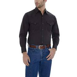 ELY CATTLEMAN Herren Long Sleeve Solid Western Shirt Button-Down Hemd, schwarz, X-Groß von ELY CATTLEMAN