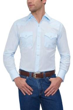 ELY CATTLEMAN Herren Long Sleeve on Tone Western Shirt Hemd mit Button-Down-Kragen, hellblau, Groß von ELY CATTLEMAN