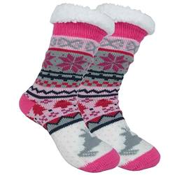 EMA MEGA GROUP Stoppersocken Kuschelsocken Damen ABS Wintersocken Mit Anti-Rutsch-Klebepunkte, Size 36-41 (RS) von EMA MEGA GROUP