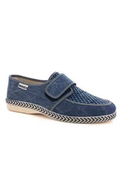 EMANUELA 5225 Herren-Schuh aus Canvas mit Klettverschluss, Blau - blau - Größe: 45 EU von EMANUELA