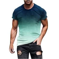 Angebot des Tages blitzangebot Sport Tshirt Herren Sommer Casual Oberteile Basic Rundhals Kurzarm Tee Shirts Lustig Bunte Sportshirt Baumwolle Vintage Tunika Tops Schnell Trocknende Laufshirt Männer von EMATOP