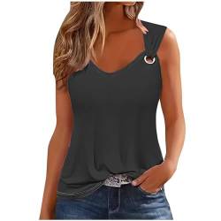 Angebote des Tages Heute Deal Tank Top Damen Sommer Oberteile V-Ausschnitt Ärmellos Tshirt Lässige Baumwolle Tunika Tops Einfarbig Elegant Locker Mode Leichte Blusentop Sexy Weste Shirt von EMATOP