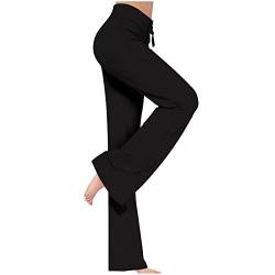 Cargo Hosen Damen Lang Elegant Jogginghose Elastisch High Waist Sporthose Einfarbig Casual Sweatpants mit Taschen Jogger Laufhosen Lose Baumwolle Cargohose Yogahose angebote tages blitzangebote von EMATOP