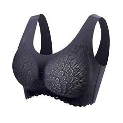 Damen 1/3er Set Sport BH ohne Bügel Bustier Sexy Spitze Bra Klassische Bequem Bustiers Top Baumwolle Einfarbig Yoga BHS Stretch Wohlfühl-BH für Fitness Lauf Joggen von EMATOP