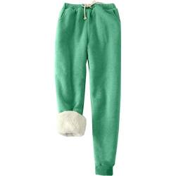 EMATOP Angebot des Tages Jogginghose Damen Warme Fleece Sporthosen Winter Thermo Gefütterte Sweatpants Lang Baumwolle Freizeithose Elastische Taille Laufhose mit Taschen Yogahose von EMATOP