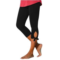 EMATOP Angebote Tages blitzangebote Yogahose Damen High Waist 3/4 Leggins Sport Laufhosen Sommer Capri Hosen Slim Fit Blickdicht Sportleggings Casual Einfarbig Jogginghose Baumwolle Leicht Caprihose von EMATOP