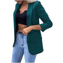 EMATOP Blazer Damen Elegant Kurzjacke Mode Einfarbig Anzugjacke Langarm Mantel Anzüge Bolero Slim Fit Strickjacke Open Cardigan Herbst Winter Outwear Trenchcoat Basic Langarmshirt Büro Offfice von EMATOP