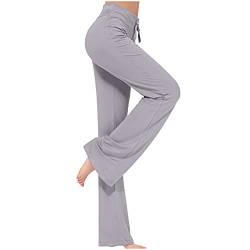 EMATOP Cargo Hosen Damen Lang Elegant Jogginghose Elastisch High Waist Sporthose Einfarbig Casual Sweatpants mit Taschen Jogger Laufhosen Lose Baumwolle Cargohose Yogahose unsere Marken von EMATOP