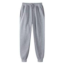 EMATOP Damen Baumwolle Sporthose High Waist Jogginghose Lang Warme Sweathose Casual Einfarbig Trainingshose Leicht Sport Freizeithose mit Taschen Kordelzug Laufhosen Weich Bequem Yogahose von EMATOP