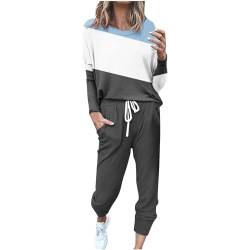 EMATOP Damen Trainingsanzug Casual Langarm Sweatshirt und Lange Hose Jogginganzug 2 Stücke Set Sportswear Baumwolle Sport Freizeitanzug Tracksuit Winter Yoga Outfit befristetes angebot von EMATOP