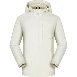 EMATOP Softshelljacke Damen Wasserdicht Atmungsaktiv Jacke Warm Winter Skijacke mit Kapuze Funktionsjacke Lässiges Sport Wanderjacke Leicht Einfarbig Regenjacke Lang Reißverschluss Windbreaker von EMATOP