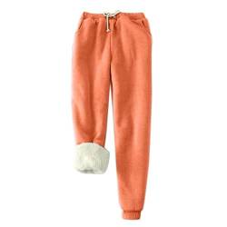 EMATOP befristetes Angebot Heute Jogginghose Damen Warme Fleece Sporthosen Winter Thermo Gefütterte Sweatpants Lang Baumwolle Freizeithose Elastische Taille Laufhose mit Taschen Yogahose von EMATOP