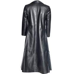 EMATOP befristetes angebot heute amazon Lange Mantel Herren Winter Lederjacke Vintage Kunstleder Ledermantel Gothic Mittelalter Jacke Vintage Revers Trenchcoat Einfarbig Windbreaker Motorradjacke von EMATOP