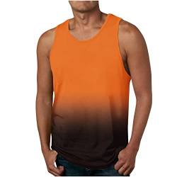 Herren Ärmellos Muskelshirt Sport Fitness Tank Top Casual Rundhals Unterhemd Gym T Shirts Farbverlauf Weste Trägershirts Baumwolle Ärmelloses Oberteile für Männer Angebote des Tages Heute Deal von EMATOP