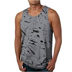 Herren Sommer Hawaii T-Shirt Ärmellos Locker Tank Top Schnell Trocknend Muskelshirt Casual Strand Tankshirt Vintage Neuartige Tanktop Achselshirt Lässiges Rundhals Oberteil Trägershirt von EMATOP