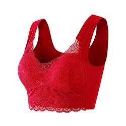 Spitzen BH Damen Sport Baumwolle Bustier Push Up Dessous Sexy V-Ausschnitt Unterwäsche Ohne Bügel Bra Atmungsaktiv Kuschelig Sportbekleidung Yoga BHS blitzangebote des Tages von EMATOP