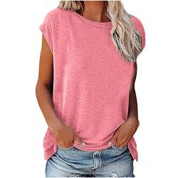 Tshirt Damen Sommer Baumwolle Oberteile Locker Casual Bluse Tops Sport Einfarbig T-Shirts V-Ausschnitt Elegant Tunika Longshirt Löwenzahn Muster Sommershirt Sale Angebote von EMATOP