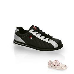 Bowling-Schuhe | 3G | Kicks – Sportlich moderner Schuh für Damen, Herren und Kinder | Ideal für Freizeit- und Hobbyspieler | Silber/Schwarz - Größe: 37 von EMAX Bowling Service GmbH MAXIMIZE YOUR GAME