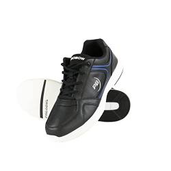 EMAX | Pro Bowl - Bonega – Bowlingschuhe Herren Erwachsene | Bowling-Schuh mit Gleitsohle in Lederoptik | Schwarz/Blau | Schuhgröße: 44,5 (EU) von EMAX Bowling Service GmbH MAXIMIZE YOUR GAME