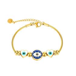 EMEMcharm Damen Armband Edelstahl Vergoldet Armbänder mit Emaile Augen GM104 von EMEMcharm