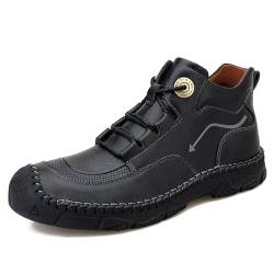 EMEPE Einzelne Saison neue Produkte Wintermode Herrenschuhe Lässige kurze Stiefel Herren beliebte Lederstiefel Sehr beliebt bei jungen Leuten (Color : Black, Size : 45 EU) von EMEPE