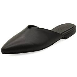 37 Schwarz Emmanuela Wildleder Spitze Maultiere für Damen, Bequeme weiches Leder Loafers, Sofasine aus Leder, Mules Slide on Sommerschuhe, Hochwertige Flachrutsche Schuhe von EMMANUELA handcrafted for you