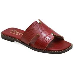 EMMANUELA handcrafted for you Damen Apollonia Slide Sandal, Red, 37 EU von EMMANUELA handcrafted for you