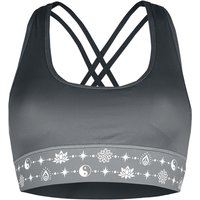 EMP Special Collection Bustier - Sport und Yoga - Graues Bustier mit Print und überkreuzten Trägern im Rücken - XL bis 4XL - für Damen - Größe 3XL - von EMP Special Collection