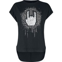 EMP Stage Collection T-Shirt - T-Shirt mit Leo-Rockhand - S bis 5XL - für Damen - Größe L - schwarz von EMP Stage Collection