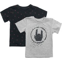 EMP Stage Collection T-Shirt für Neugeborene - Kids schwarz/graues Doppelpack T-Shirts - für Mädchen & Jungen - schwarz/grau von EMP Stage Collection
