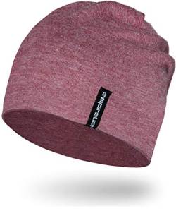 EMPIRELION 9" Multifunktionale Leichte Mütze Running Beanie-Mützen Skull Cap Radsport-Kappen Helmfutter Helm Unterziehmütze Schlaf Kappen für Damen Herren (Rubin Wein Melange) von EMPIRELION