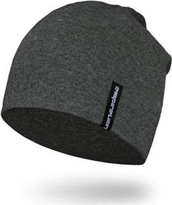 EMPIRELION 9" Multifunktionale Leichte Running Beanie-Mützen Skull Cap Radsport-Kappen Helmfutter Helm Unterziehmütze Schlaf Kappen für Damen Herren (Dunkelgraues Melange) von EMPIRELION