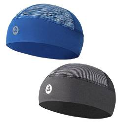 EMPIRELION Unterziehmütze Fahrradhelm Sommer Herren Radsport Mütze Fahrradhelm Radmütze Skull Cap Unterhelm Mütze Sonnenschutz (Königsblau + Schwarze Streifen, 2) von EMPIRELION