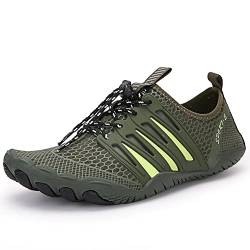 ENCOMAG Damen Herren Barfußschuhe Unisex Traillaufschuhe Leicht Atmungsaktiv Wasserschuhe Schnell Trocknend rutschfeste Fitnessschuhe mit Breite Zehe von ENCOMAG