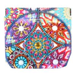 ENCOMAG Mini Kosmetiktasche, Mandala Diamond Painting Kleine Reise Kosmetikbeutel, Selbstschließende Tasche Klein, Münztasche Multifunktionale Makeup Tasche Tragbare Für Damen von ENCOMAG