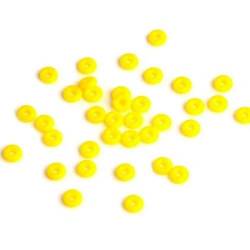 ENEMO 50 Stück/100 Stück weiße Gummi-Clip-Charms, Sicherheitsstopper-Perlen, passend für Stil-Charm-Armbänder und Halsketten, gelb, 100 Stück von ENEMO