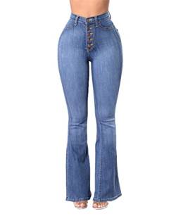 ENENEN Frauen Hohe Taille Schlanke Schlaghose Mode Lässig Hohe Taille Hüften Jeans Schlaghose von ENENEN