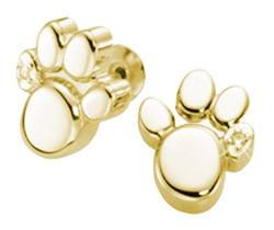 Magnet Ohrstecker Pfote Energetix 4you 1387P Gold 24k Magnetix Tatze Fashion Hund Katze Bär 2250 mit Swarovski® Crystal + Schmuckpouch von ENERGETIX-4YOU