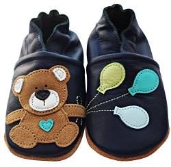 ENGEL + PIRATEN Krabbelschuhe Baby Leder Mädchen Jungen Babyschuhe Hausschuhe Kleinkind Weiche Lederschuhe Babyhausschuhe Lauflernschuhe Lederpuschen 18 19 20 21 22 23 24 25 26 EU von ENGEL + PIRATEN