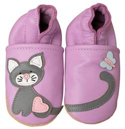 ENGEL + PIRATEN Krabbelschuhe Baby Leder Mädchen Jungen Babyschuhe Hausschuhe Kleinkind Weiche Lederschuhe Babyhausschuhe Lauflernschuhe Lederpuschen 18 19 20 21 22 23 24 25 26 EU von ENGEL + PIRATEN