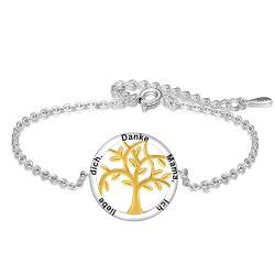 ENGSWA Armband Damen Silber 925 mit Lebensbaum Gravur Geschenk für Mutter Mama von ENGSWA