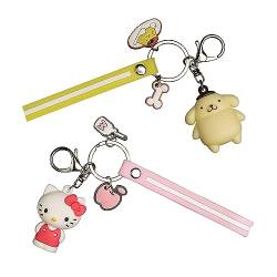 ENHOT Kuromi Schlüsselanhänger, Hello Kitty Schlüsselanhänger Anhänger, Geschenke für Mädchen, 2 Stück oder 3 Stück von ENHOT