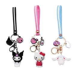 ENHOT Kuromi Schlüsselanhänger, Hello Kitty Schlüsselanhänger Anhänger, Geschenke für Mädchen, 2 Stück oder 3 Stück von ENHOT