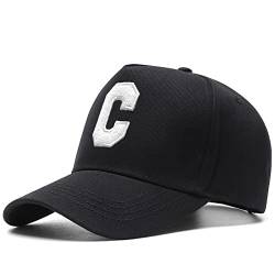 Basecap Herren Mode High Top 5 Panels Sport Snapback Hut Frau Freizeit Trucker Hut Big Head Mann Plus Size Baseball Cap 55-59cm 60-65cm, Schwarz, 60-65cm von ENMESI