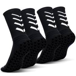 ENONEO Sneaker Socken Herren 39-45 Rutschfeste Fußballsocken Grip Socken Fussball Atmungsaktiv Sportsocken Damen Laufsocken Baumwolle Wandersocken Fahrradsocken Arbeitssocken 2 Paar von ENONEO