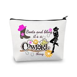 Cowgirl Make-up-Tasche Cowgirl Geschenke für Mädchen Stiefel und Bling It's a Cowgirl Thing Kosmetiktasche Western Equestrian Geschenke, Bling Bag, M, Neu von ENSIANTH